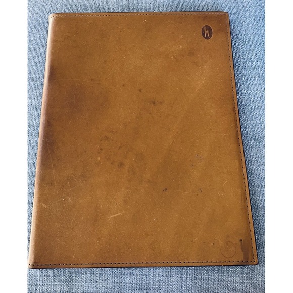 Hartmann Brown Leather Portfolio Organizer Notebook Zofran Pharmaceutical Rep